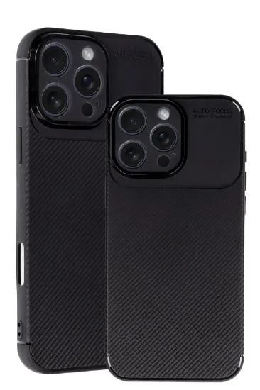 Newface iPhone 16 Pro Kılıf Auto Focus Karbon Kapak - Siyah resmi