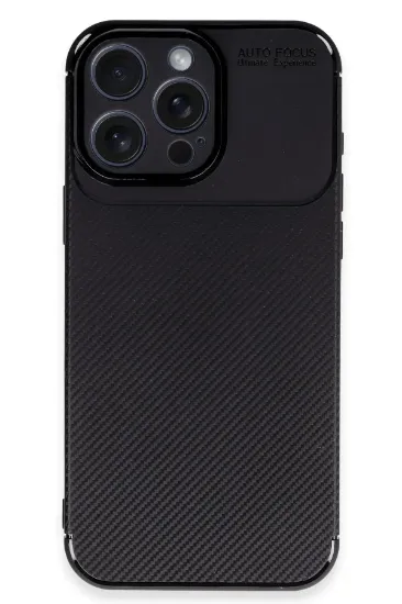 Newface iPhone 16 Pro Kılıf Auto Focus Karbon Kapak - Siyah resmi