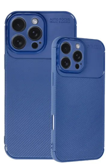 Newface iPhone 16 Pro Max Kılıf Auto Focus Karbon Kapak - Lacivert resmi