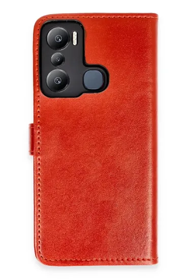 Newface İnfinix Hot 20i Kılıf Trend S Plus Kapaklı Kılıf - Kırmızı resmi
