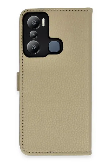 Newface İnfinix Hot 20i Kılıf Trend S Plus Kapaklı Kılıf - Gold resmi