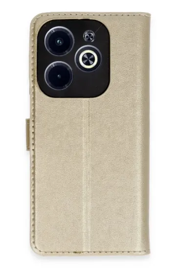 Newface İnfinix Hot 40i Kılıf Trend S Plus Kapaklı Kılıf - Gold resmi