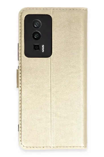 Newface Xiaomi Poco F5 Pro Kılıf Trend S Plus Kapaklı Kılıf - Gold resmi
