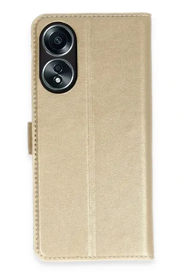 Newface Oppo A58 Kılıf Trend S Plus Kapaklı Kılıf - Gold resmi