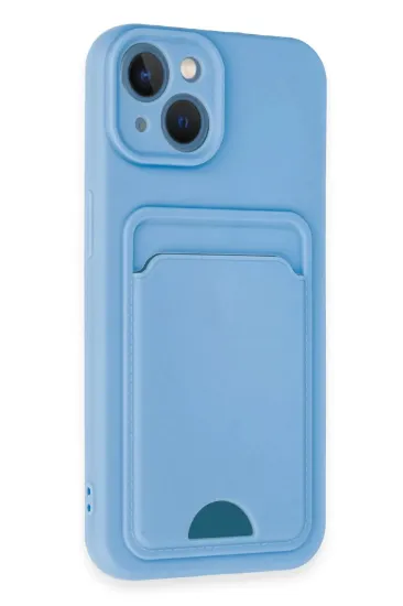 Newface iPhone 13 Kılıf Kelvin Kartvizitli Silikon - Mavi resmi