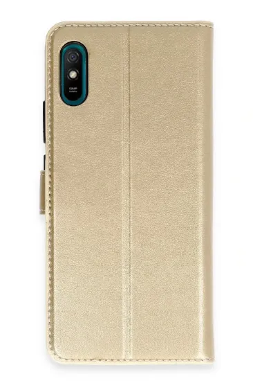 Newface Xiaomi Redmi 9A Kılıf Trend S Plus Kapaklı Kılıf - Gold resmi