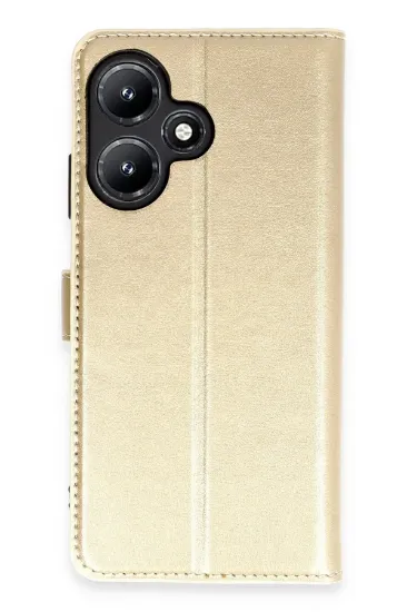 Newface İnfinix Hot 30i Kılıf Trend S Plus Kapaklı Kılıf - Gold resmi