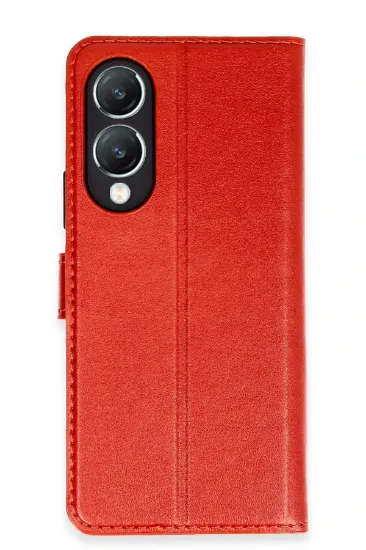 Newface Vivo Y17S Kılıf Trend S Plus Kapaklı Kılıf - Kırmızı resmi