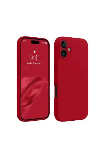 Newface iPhone 16 Plus Kılıf First Silikon - Kırmızı resmi