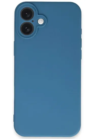Newface iPhone 16 Plus Kılıf First Silikon - Mavi resmi