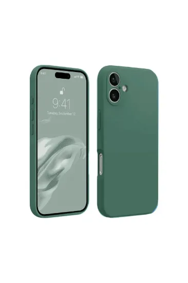 Newface iPhone 16 Plus Kılıf First Silikon - Koyu Yeşil resmi