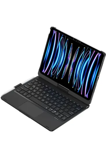 Newface iPad Pro 11 (2024) F11 ATS Kılıf Magic Dönen Klavyeli Tablet Kılıf - Siyah resmi