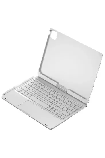 Newface iPad Pro 11 (2024) F11 ATS Kılıf Magic Dönen Klavyeli Tablet Kılıf - Gümüş resmi