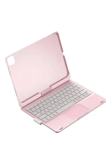 Newface iPad Pro 11 (2024) F11 ATS Kılıf Magic Dönen Klavyeli Tablet Kılıf - Pembe resmi