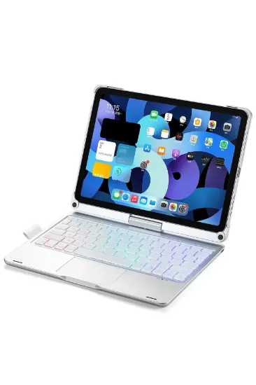 Newface iPad Pro 13 (2024) F13 ATS Kılıf Magic Dönen Klavyeli Tablet Kılıf - Gümüş resmi