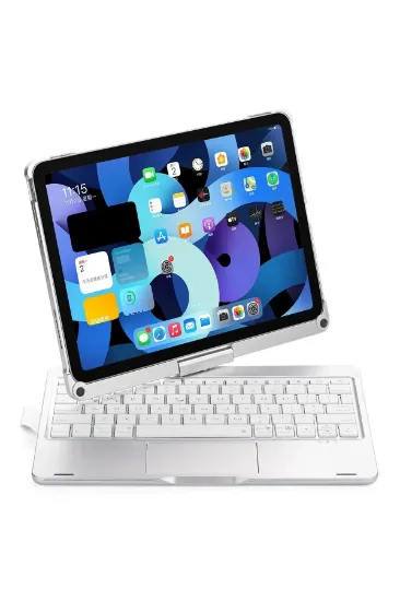 Newface iPad Pro 13 (2024) F13 ATS Kılıf Magic Dönen Klavyeli Tablet Kılıf - Gümüş resmi