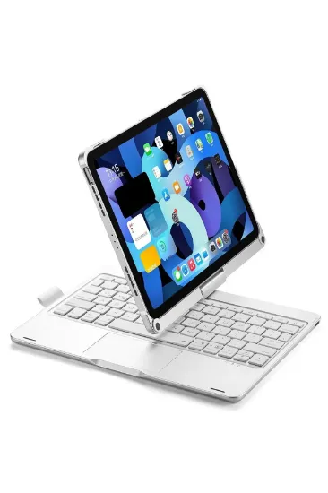 Newface iPad Pro 13 (2024) F13 ATS Kılıf Magic Dönen Klavyeli Tablet Kılıf - Gümüş resmi