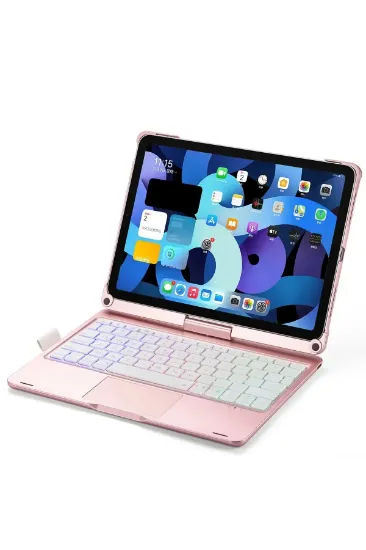 Newface iPad Pro 13 (2024) F13 ATS Kılıf Magic Dönen Klavyeli Tablet Kılıf - Pembe resmi
