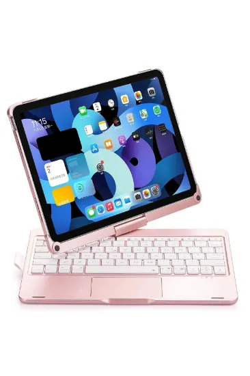 Newface iPad Pro 13 (2024) F13 ATS Kılıf Magic Dönen Klavyeli Tablet Kılıf - Pembe resmi
