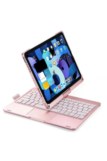 Newface iPad Pro 13 (2024) F13 ATS Kılıf Magic Dönen Klavyeli Tablet Kılıf - Pembe resmi