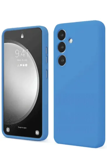 Newface Samsung Galaxy S24 FE Kılıf First Silikon - Mavi resmi