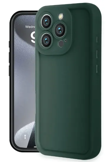Newface iPhone 16 Pro Kılıf Viera Silikon - Koyu Yeşil resmi