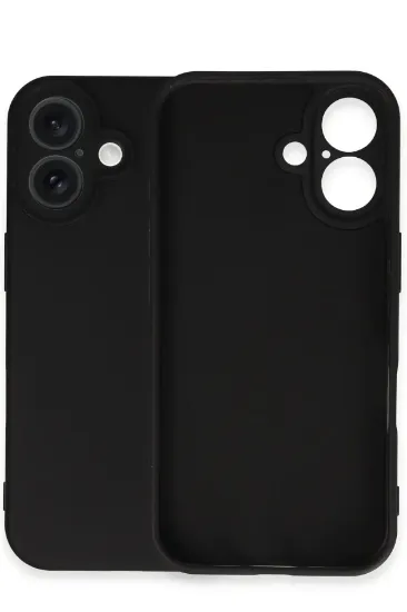 Newface iPhone 16 Kılıf Nano içi Kadife Silikon - Siyah resmi