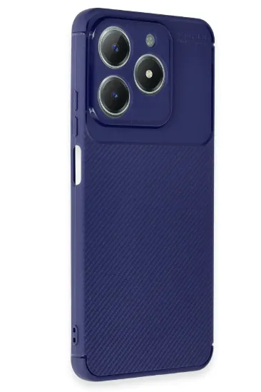 Newface Realme C61 Kılıf Auto Focus Karbon Kapak - Lacivert resmi