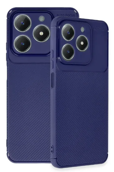 Newface Realme C61 Kılıf Auto Focus Karbon Kapak - Lacivert resmi