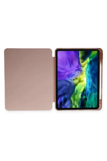 Newface iPad Pro 11 (2024) Kılıf Kalemlikli Mars Tablet Kılıfı - Rose Gold resmi