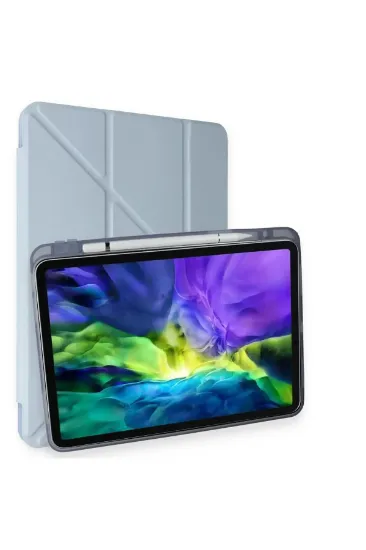 Newface iPad Pro 13 (2024) Kılıf Kalemlikli Mars Tablet Kılıfı - Mavi resmi