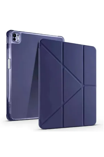 Newface iPad Pro 13 (2024) Kılıf Kalemlikli Mars Tablet Kılıfı - Lacivert resmi