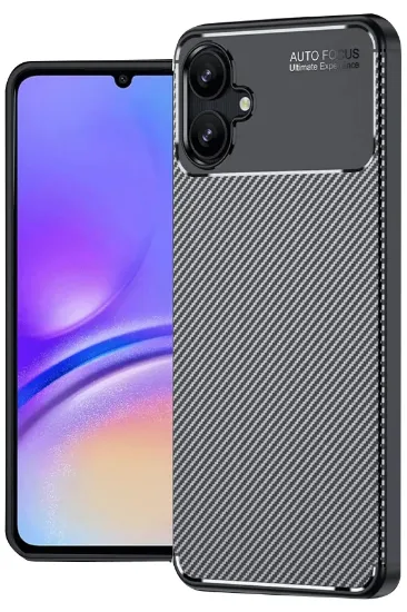 Newface Samsung Galaxy A06 Kılıf Auto Focus Karbon Kapak - Siyah resmi