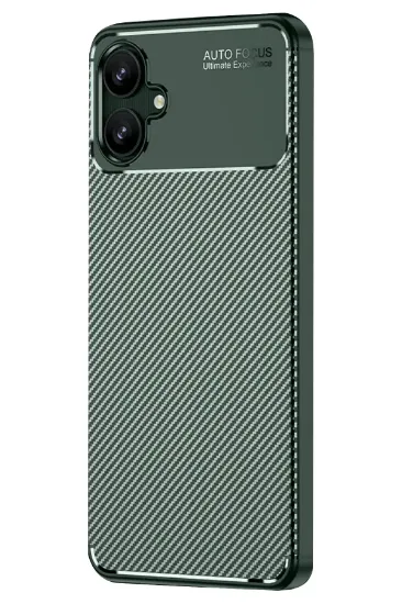 Newface Samsung Galaxy A06 Kılıf Auto Focus Karbon Kapak - Koyu Yeşil resmi