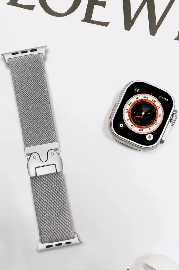 Newface Apple Watch 42mm Forest Kumaş Kordon - Titan Gri resmi