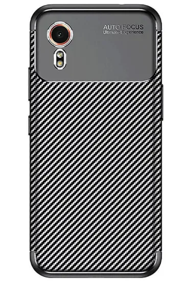 Newface Samsung Galaxy XCover 7 Kılıf Auto Focus Karbon Kapak - Siyah resmi