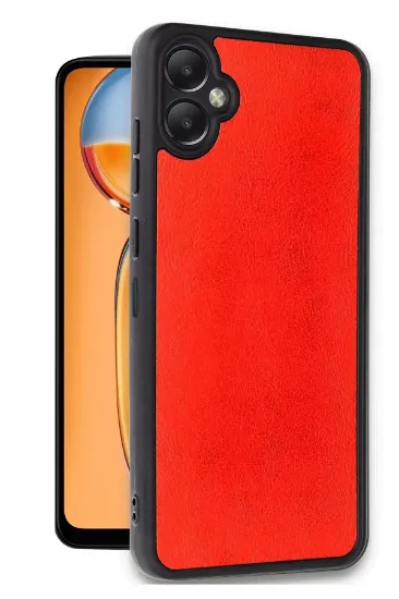Newface Samsung Galaxy A06 Kılıf Aras Deri Kapak - Kırmızı resmi