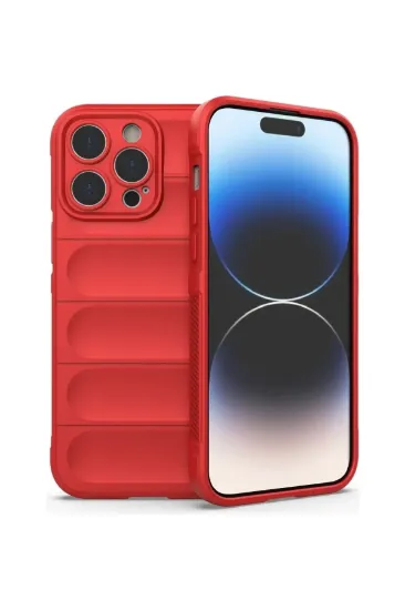 Newface iPhone 16 Pro Max Kılıf Optimum Silikon - Kırmızı resmi