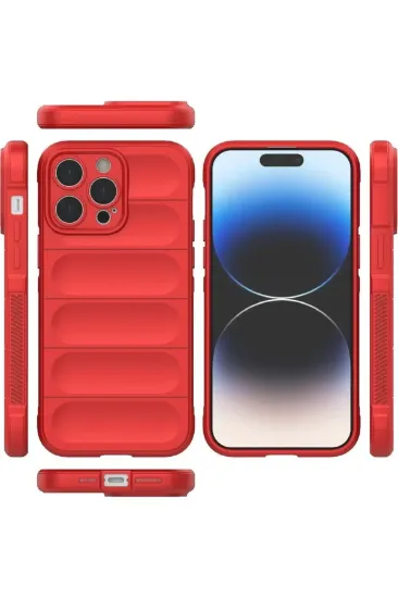 Newface iPhone 16 Pro Max Kılıf Optimum Silikon - Kırmızı resmi