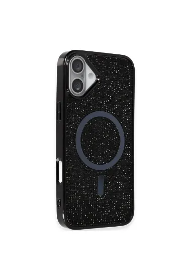 Newface iPhone 16 Kılıf Diamond Magsafe Kapak - Siyah resmi