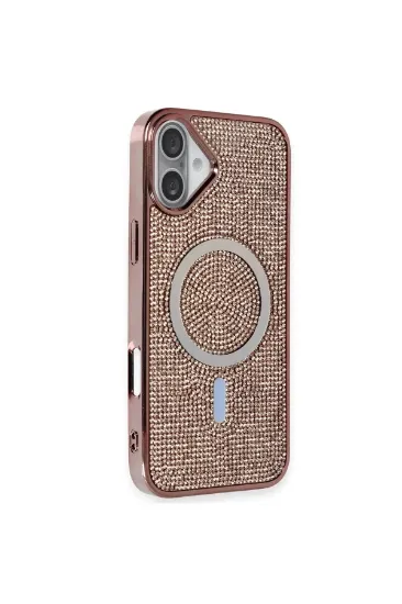 Newface iPhone 16 Kılıf Diamond Magsafe Kapak - Pembe resmi