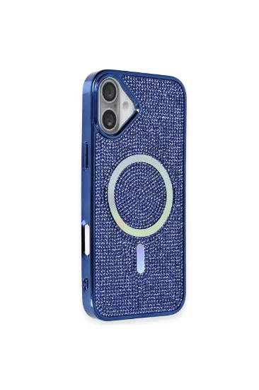 Newface iPhone 16 Plus Kılıf Diamond Magsafe Kapak - Lacivert resmi