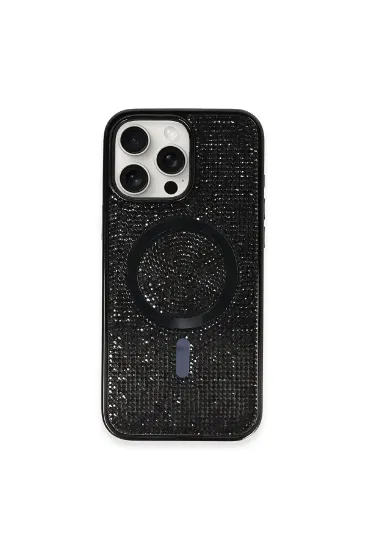 Newface iPhone 16 Pro Kılıf Diamond Magsafe Kapak - Siyah resmi