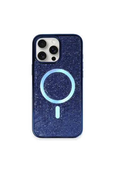 Newface iPhone 16 Pro Kılıf Diamond Magsafe Kapak - Lacivert resmi