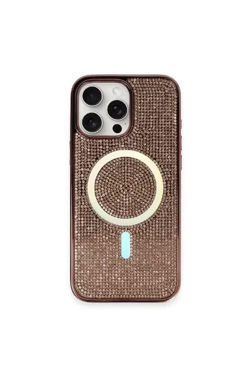 Newface iPhone 16 Pro Kılıf Diamond Magsafe Kapak - Pembe resmi