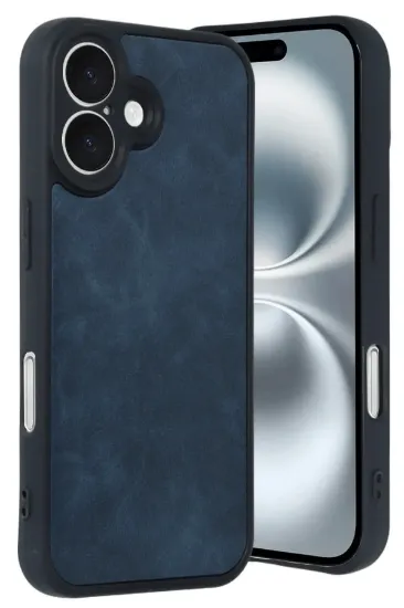 Newface iPhone 16 Kılıf Aras Deri Kapak - Lacivert resmi