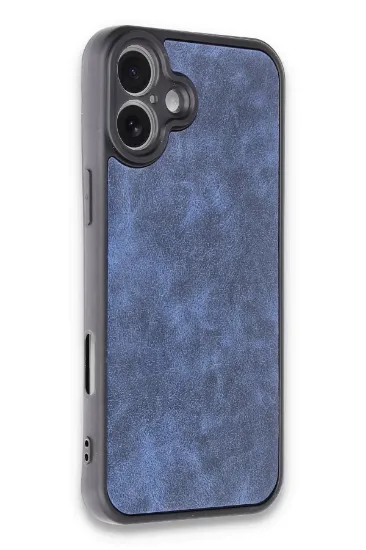 Newface iPhone 16 Plus Kılıf Aras Deri Kapak - Lacivert resmi