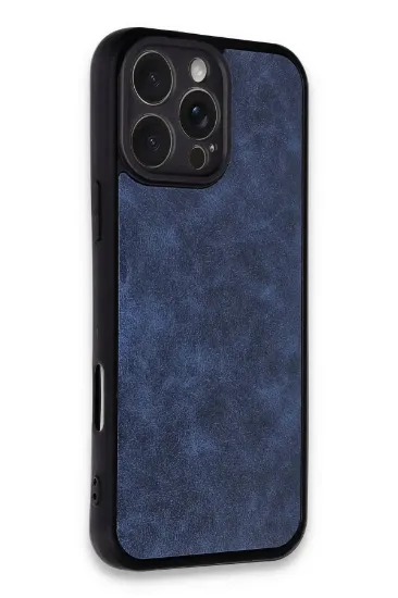 Newface iPhone 16 Pro Kılıf Aras Deri Kapak - Lacivert resmi