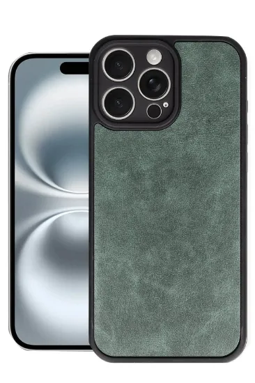 Newface iPhone 16 Pro Max Kılıf Aras Deri Kapak - Koyu Yeşil resmi