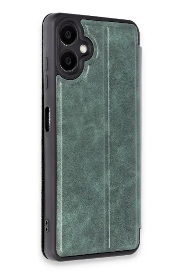 Newface Samsung Galaxy A06 Kılıf Flip Cover - Koyu Yeşil resmi